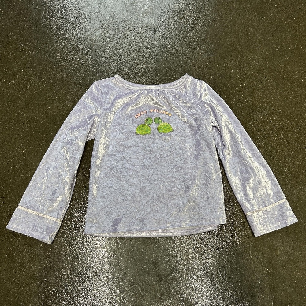 Total Girl Shirt Girls 10 Purple Crushed Velvet Best Friends Turtles Long Sleeve
